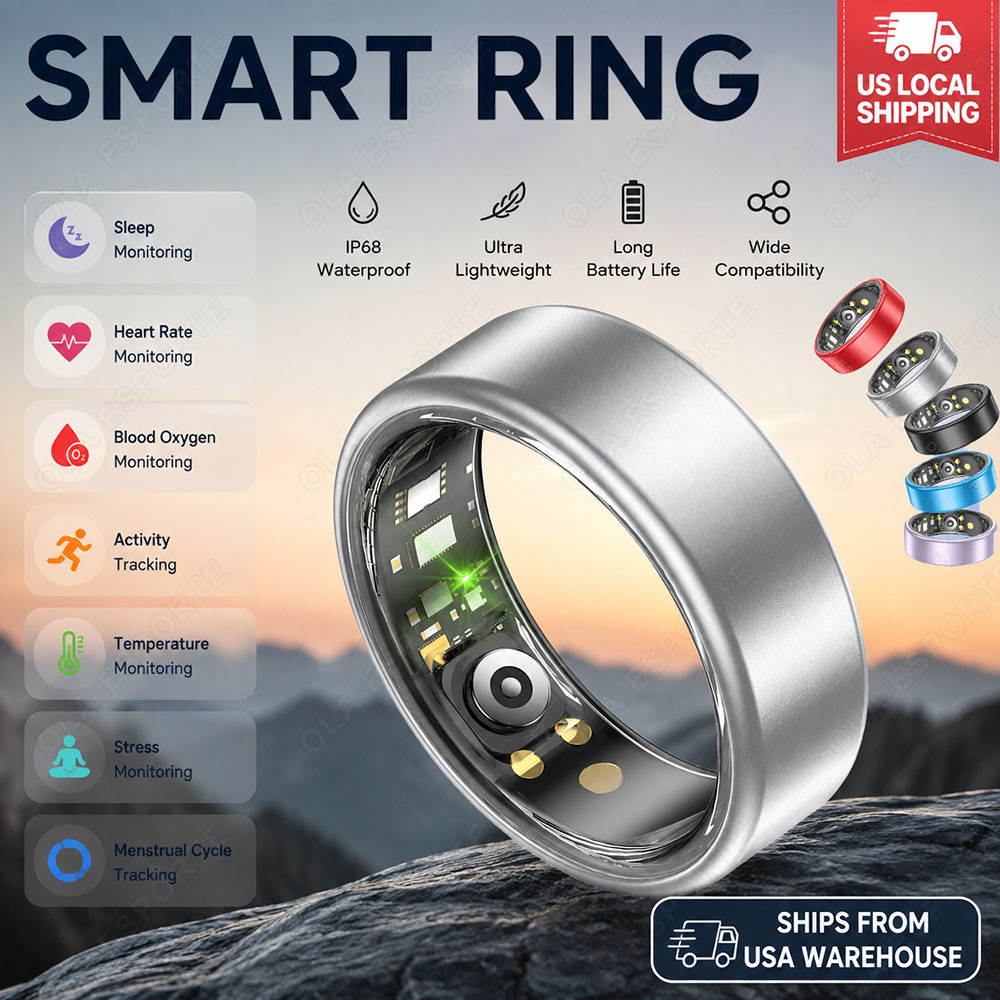 Smart Ring Step Calorie Fitness Monitor - Inteligentny pierścień dla mężczyzn i kobiet,