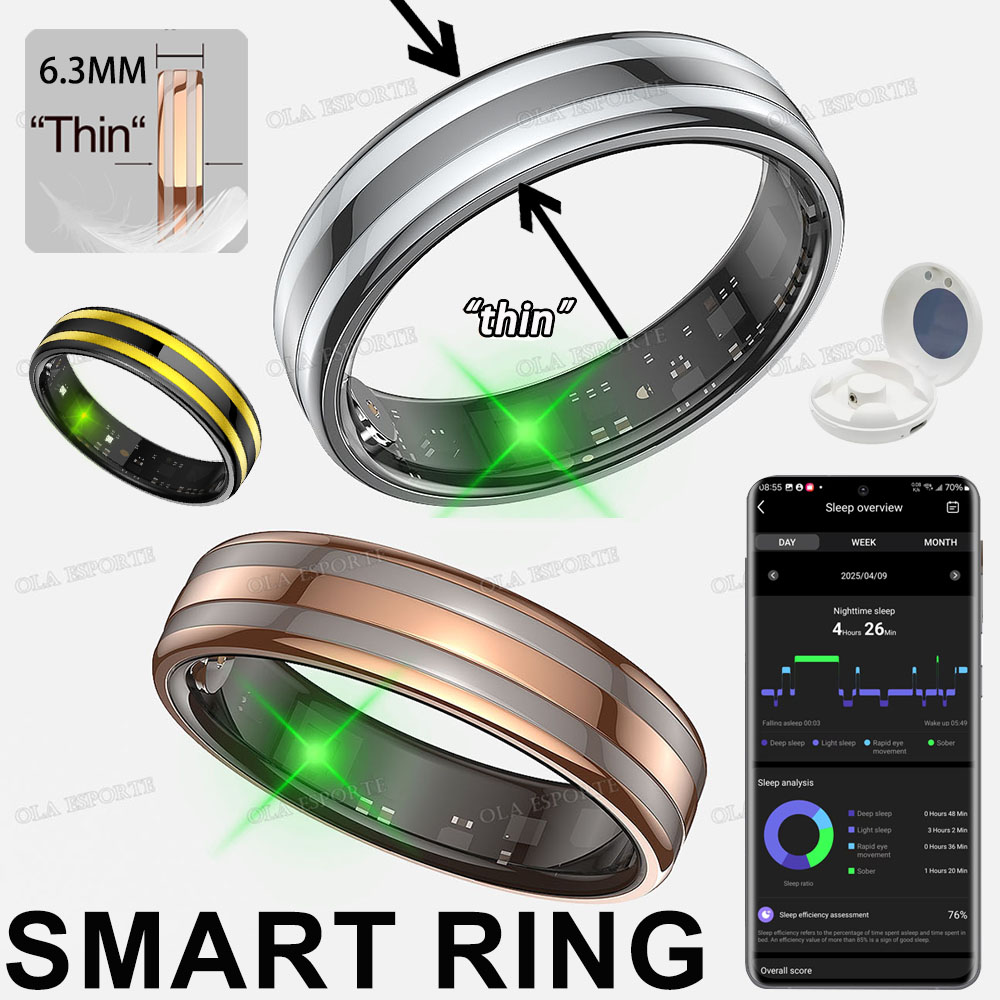 Smart Ring Health Tracker Heart Rate Sleep - Inteligentny pierścień z funkcją sterowania gestami,