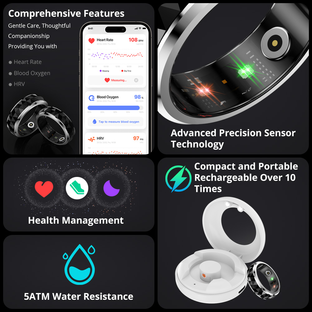 2024 COLMI R11 Smart Ring, Fid – Smart Ring Health Tracker Heart Rate Sleep recenzja i cena