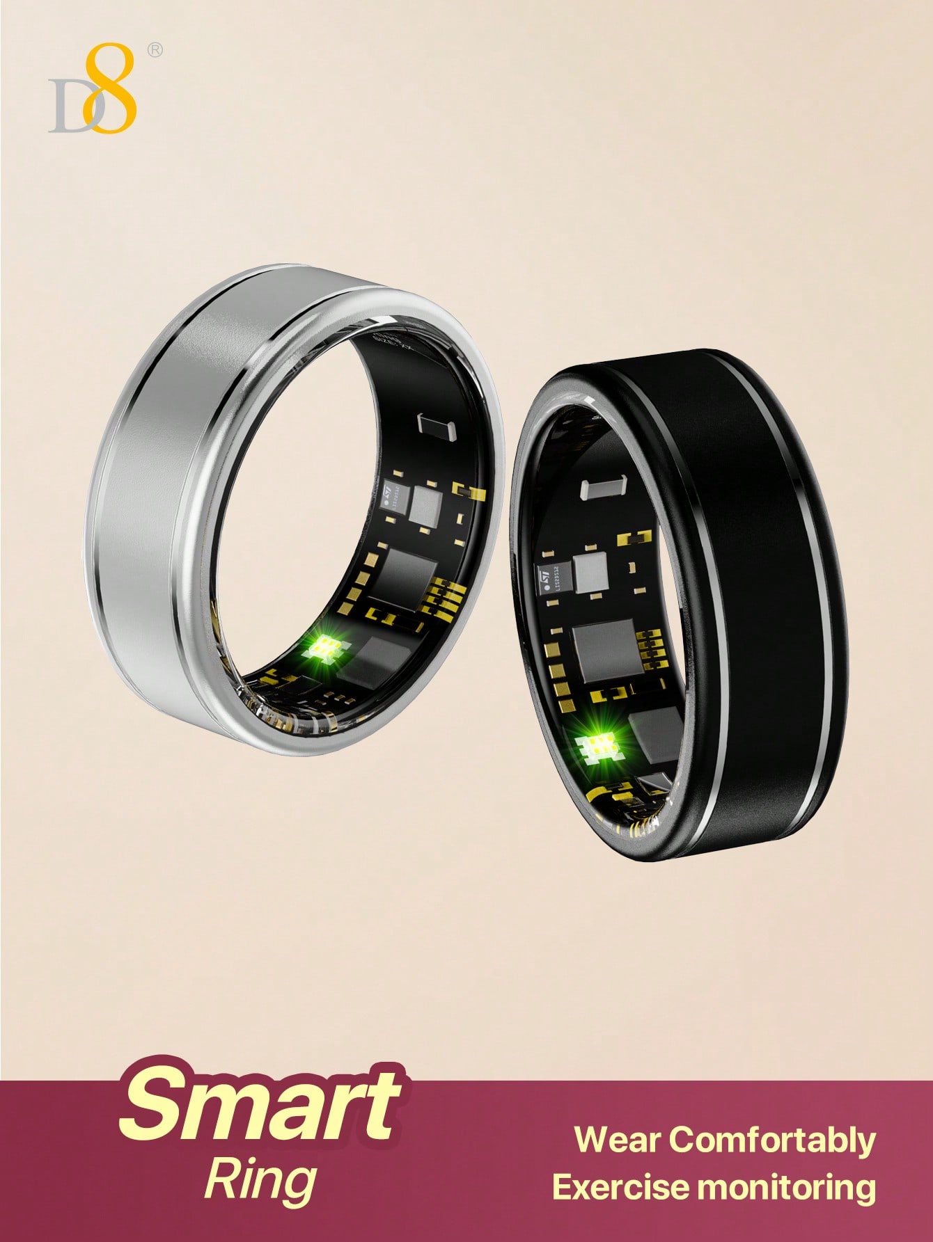 Inteligentny pierścień D8 do m – Smart Ring Step Calorie Fitness Monitor recenzja i cena
