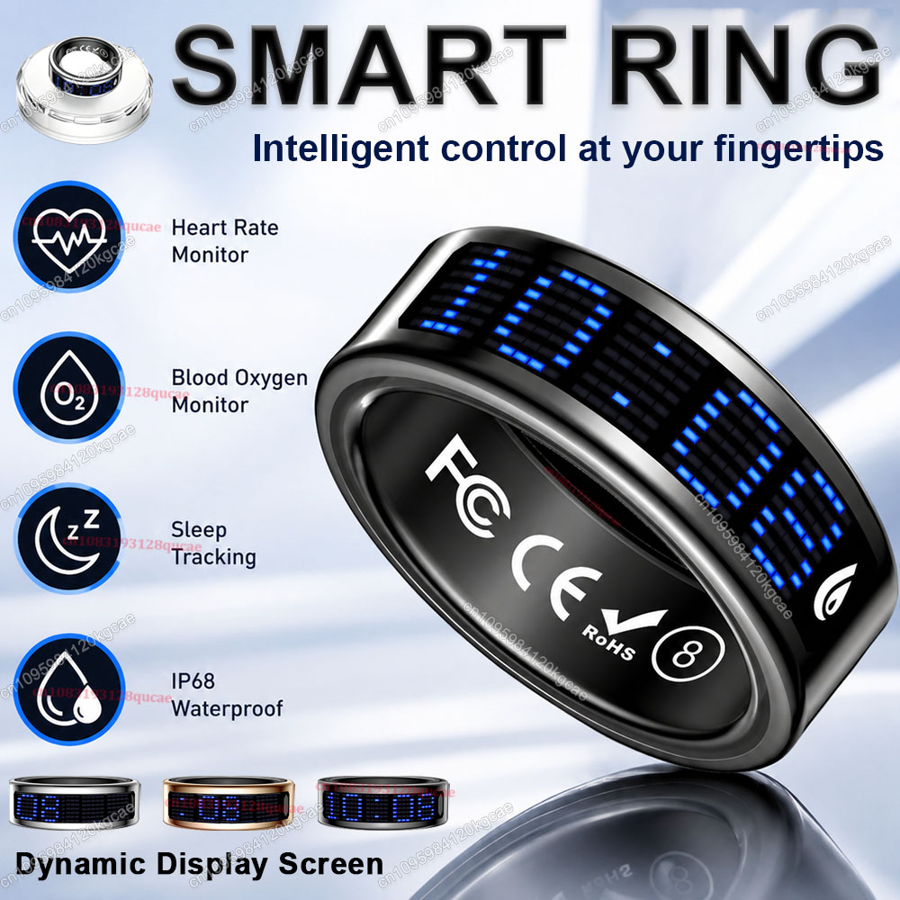 Inteligentny pierścień z ekran – Smart Ring Health Tracker Heart Rate Sleep recenzja i cena