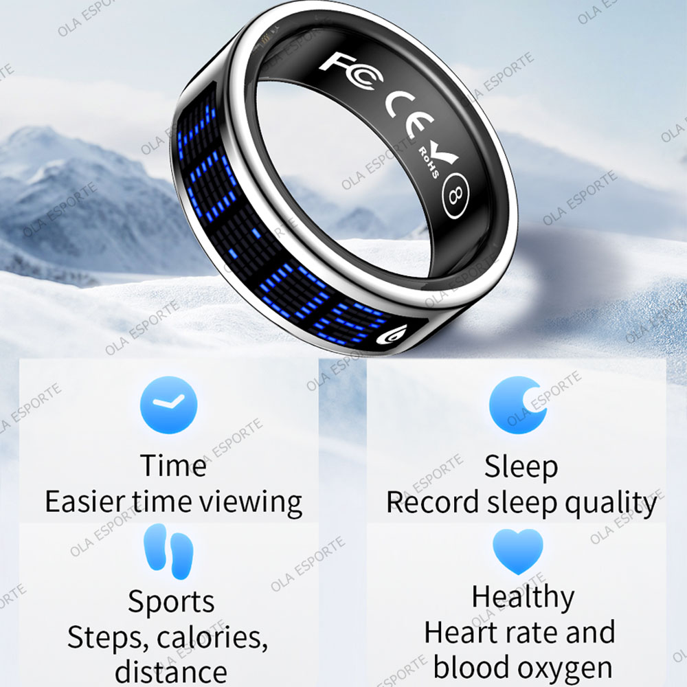 Inteligentny pierścień z ekran – Smart Ring Health Tracker Heart Rate Sleep recenzja i cena
