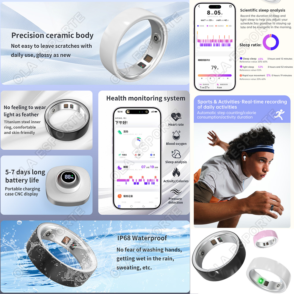 Ceramiczny inteligentny pierśc – Smart Ring Health Tracker Heart Rate Sleep recenzja i cena