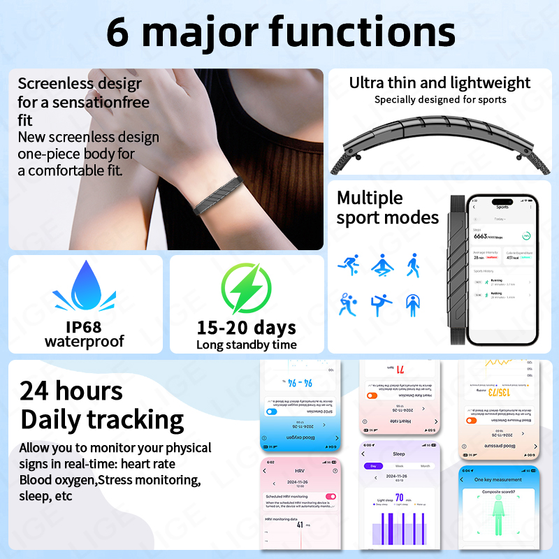 LIGE – inteligentna bransoletk – Smart Ring Step Calorie Fitness Monitor recenzja i cena