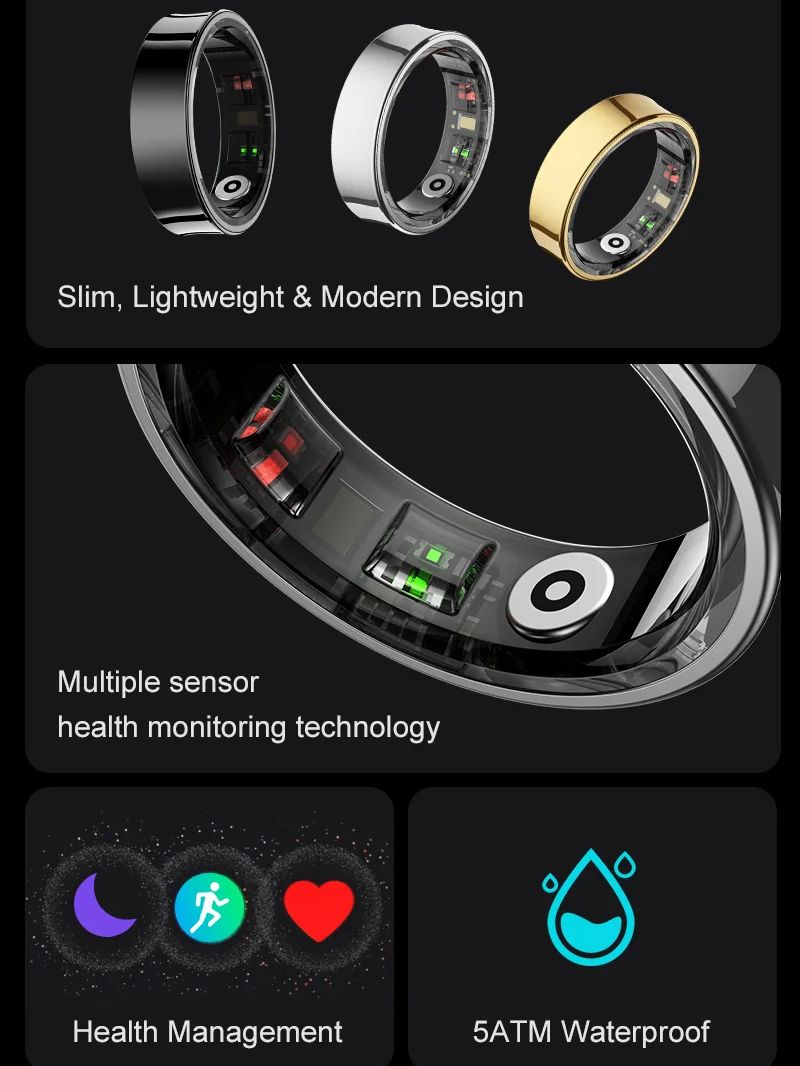 Nowy inteligentny pierścień R0 – Smart Ring Health Tracker Heart Rate Sleep recenzja i cena